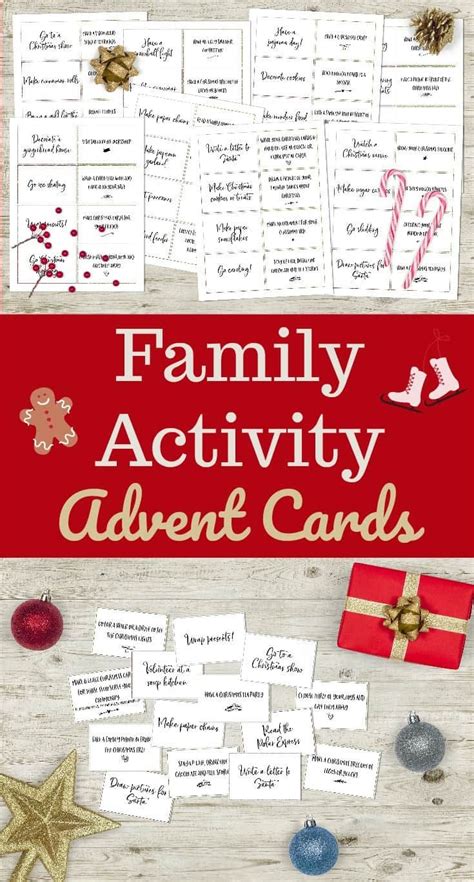 Family Activity Advent Cards Advent calendar activities, Advent