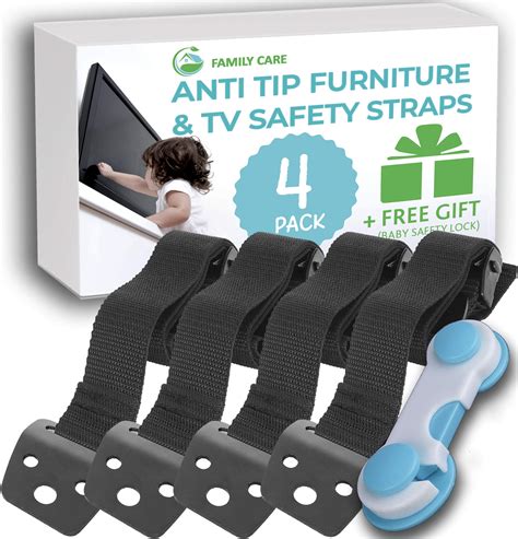 Family Care Metal Anti Tip Furniture Straps/TV Safety Straps (4 …