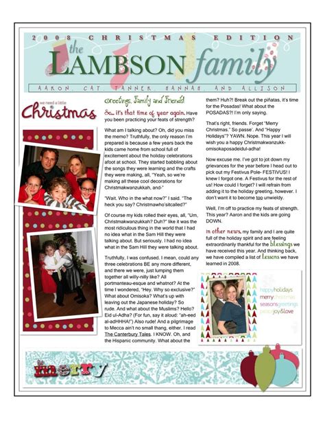 Family Christmas Newsletter Template