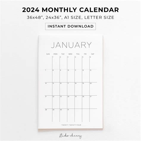 Family Monthly Calendar 2024. - Etsy