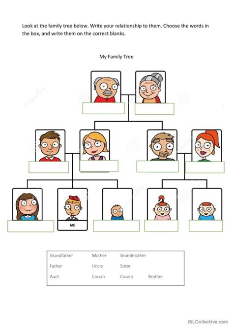 Family Tree ESL worksheet by Daisy Lady