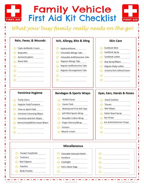 Family Vehicle First Aid Kit...with Printable Checklist First aid kit