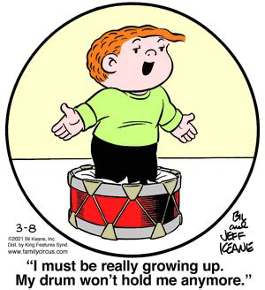 Family Circus; Flo & Friends; For Better or For Worse; For Heaven's Sake; Fort Knox; Fowl Language; Free Range; Garfield; Get Fuzzy; Ginger Meggs; Hagar the Horrible; Heathcliff; Herb and Jamaal; Hi and Lois; Humor Me (Leave Caption In Comments) Jerry King Cartoons; Loose Parts; Luann; Macanudo; Mallard Fillmore; Marvin; Master Strokes: Golf .... 