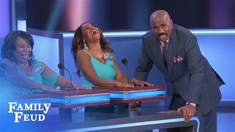 Family Feud's primary source of funny is Steve Harvey basically saying what the audience is thinking and berating contestants for giving stupid answers, generally being shocked if the answer is actually on the board. Thanks to the show's official …. 