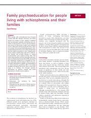 Family psychoeducation for people living with schizophrenia and their