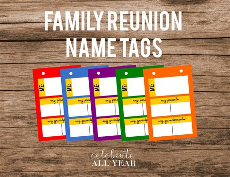 Family Name name tags for a large family reunion,