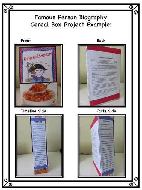Famous Person Biography Project Fun Cereal Project Cereal box book