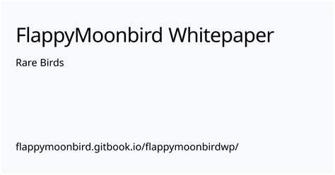 Fancy Birds - Whitepaper - GitBook