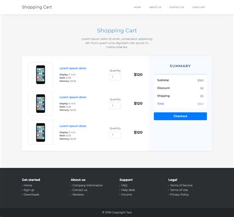 Fancy Bootstrap Shopping Cart Page HTML&CSS Snippet