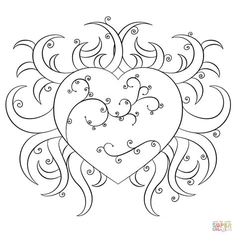 Fancy Heart Coloring Pages