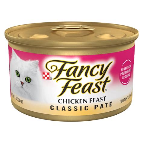 Fancy feast cat food. To review, on a dry matter basis, this food is 50% protein, 11% fat, and 14% carbs. As a group, the brand has an average protein content of 54%, and average fat content of 13%, and an average carb content of 11%. Compared to the other 2000+ foods in our database, this food has: Above average protein. Below average fat. 