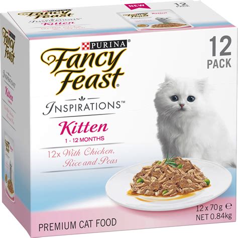 Fancy feast kitten. Purina Fancy Feast pate cat food developed in partnership with our expert nutritionists to create a unique and unforgettable taste experience for your cat ; Crafted with real chicken with a smooth cat food wet pate texture ; Protein-rich, gourmet soft cat food recipe creates a flavor-filled experience, while savory gravy … 