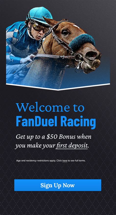 Fanduel horse racing app. Feb 21, 2024 · You can now bet at FanDuel on horse racing from the comfort of your home or on the go, and take advantage of the fantastic FanDuel sportsbook promo code. Users who create a new FanDuel account through the FanDuel Racing app or site and make a first deposit of $10 are eligible for a $100 No Sweat First Win bet. 1. 1148 ratings. 