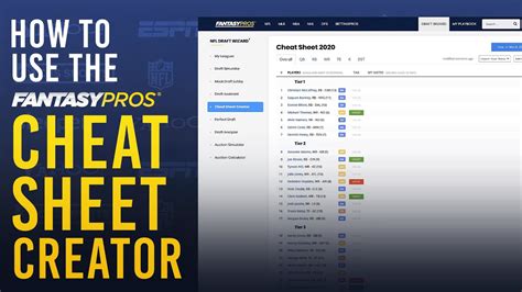 Fantasy Pros Cheat Sheet Non Ppr Tutorial Pics