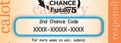 Fantasy five 2nd chance. • 2nd Chance Drawings – Find special promotions, enter non-winning Scratchers, SuperLotto Plus, and Fantasy 5 tickets into bonus draws, and track your submissions. • Find Where To Play – Use the interactive map of retailers to plan your purchase, including Lucky Retailers and Hot Spot play locations near you. 