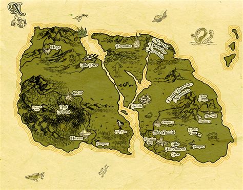 Fantasy map. Start drawing a supercontinent on your custom map. Make sure the landmass covers about one third to a quarter of the fantasy map. Sketch in five to ten large tectonic plates and decide which way the plates are moving. Next, start splitting your supercontinent up. This is easily done in design program. 