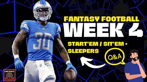 Fantasy plays: Players to start and sit for NFL Week 4