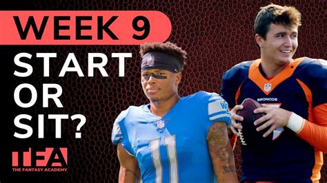 Fantasy plays: Players to start and sit for NFL Week 9