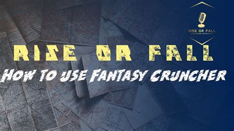 If you are serious about playing Daily Fantasy, this is the place to be, and you will be in the company of today's top DFS players. . Fantasycruncher
