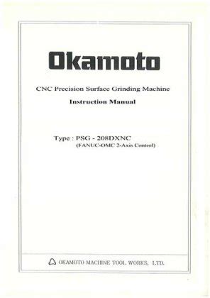 Fanuc control manual on okamoto surface grinder. - Pfaff hobby 4260 sewing machine manual.