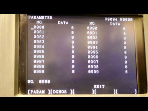 Fanuc parameter 9000.  Oct 11, 2009 · Cheers, Ian.  Enabling a parameter is required to edit 80...