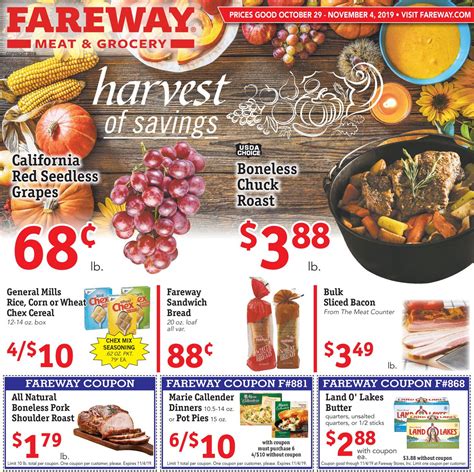 Please enter your email address to receive your weekly Fareway ads: Email ... × Previous Ad Page. Next Ad Page. Shop Online. Grocery Store Ads. At Fareway, you're family, and as part of our family, we want to help you save money on your meat and groceries. Our weekly ads and special sales events are specific to each store location and provide ...