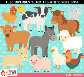 Farm Animal Object Clipart Teaching Resources TPT