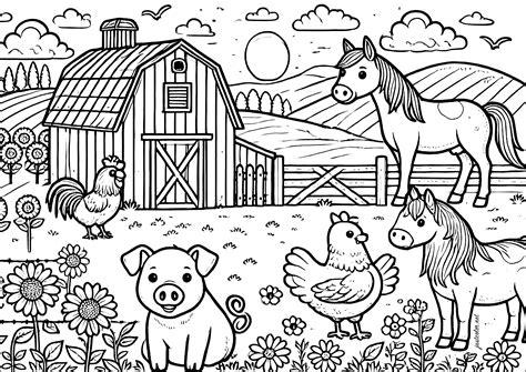 Farm Coloring Page