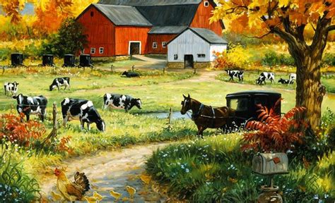 Farm Life Paintings - Pixels