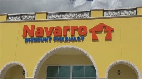 Farmacia navarro. Navarro Discount Pharmacy, is a retail-pharmacy chain in South Florida that caters to the Hispanic consumer. Navarro's 33 store locations are known for its large assortment of Hispanic goods, its multi pharmaceutical services and its customer service. The customer shopping experience is structured.. 