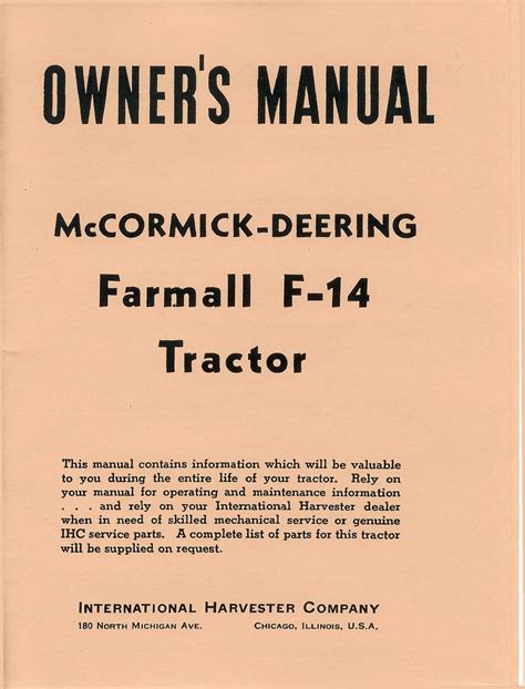 Farmall f 14 owners operators manual f14 mccormick deering. - Free hyundai veloster service manual download.