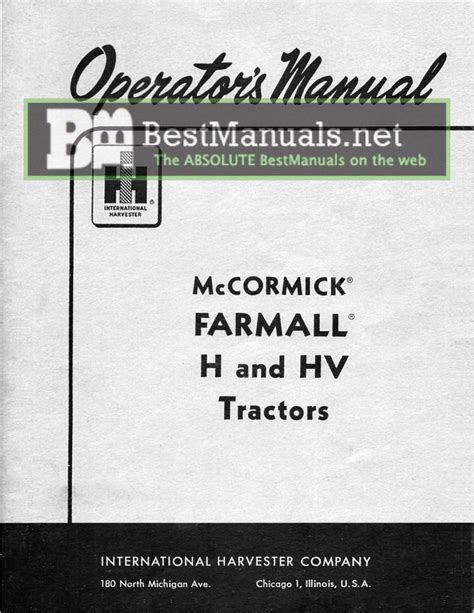 Farmall h hv operators owners manual ih tractor international. - Regresión ordinal estadística asociados libro azul serie libro 9.