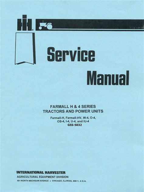 Farmall h hv service manual gss 5032 tractor repair book. - Structural concrete design 5th edition solution manual.