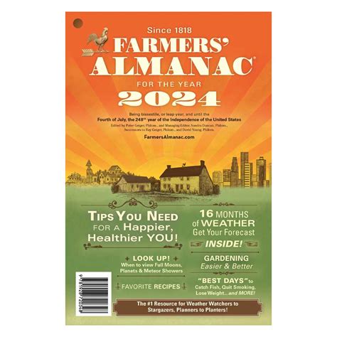 The Old Farmer's Almanac is your trusted source for long range weather forecasts, moon phases, full moon dates and times, gardening tips, sunrise and sunset times, Best Days, tide charts, home remedies, folklore, and more. All from the oldest continuously-published and best-selling farmers' almanac in North America.. 