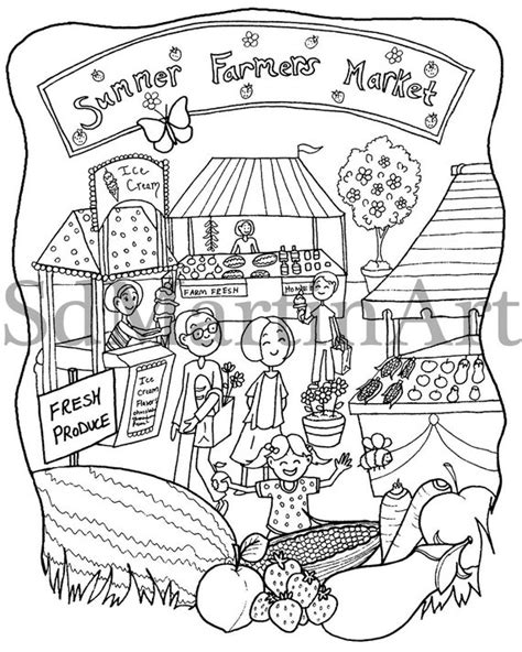 Download Farmers Market Coloring Book An Adult Coloring Book Featuring Charming Farmers Market Scenes Beautiful Farm Animals And Relaxing Country Landscapes By Coloring Book Cafe