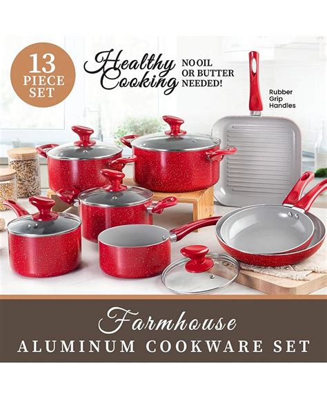 Farmhouse 13-Pc. Ceramic Nonstick Coating Cookware Set - Macys