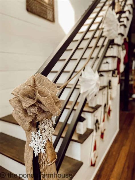 Farmhouse Budget-Friendly Christmas Garland for Banister