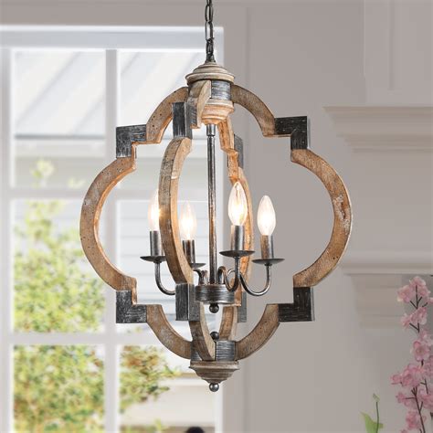 Farmhouse Furniture Wood Chandelier Pendant Lighting …