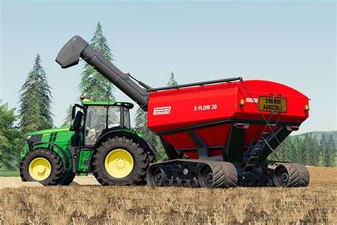 Farming simulator 19 auger wagon behind harvester. .  ...