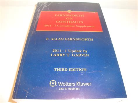 Farnsworth on Contracts, Third Edition is where doctrine meets practice. Busy practitioners count on Farnsworth's proven ability to identify the essentials and omit extraneous material. His comprehensive coverage of the full range of contract law answers questions in hundreds of important areas, including: Good faith and fair dealing.. 