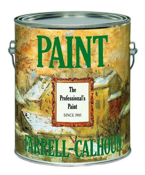 Farrell calhoun paint. 3 min read. 4.5 rating based on 105 ratings. Farrell-Calhoun, Premium Exterior 100% Acrylic Latex Enamel Gloss 5-Gallon White Tintable FARRELL-CALHOUN PREMIUM EXTERIOR 100% ACRYLIC LATEX ENAMEL GLOSS 2450 $199.99/5 GALLON. 200 Line 100% Acrylic Exterior Latex Flat House Paint. A premium quality, high solids l00% … 