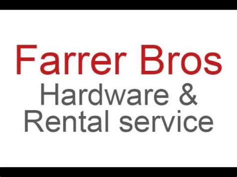 Farrer bros hardware and rental service. Family owned and operated, Farrer Brothers Hardware And Rental has been serving the people of Murfreesboro since 1950. Since 1966, we have been your one stop shop for all of your hardware needs. ... Contact Farrer Bros Hardware and Rental Service (615) 893-6118; 1209 Northwest Broad Street Murfreesboro, Tennessee 37129; forrestfarrer@yahoo.com; 