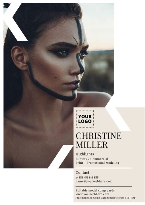 Fashion Modeling Comp Card Template for Free Model Comp Card Template