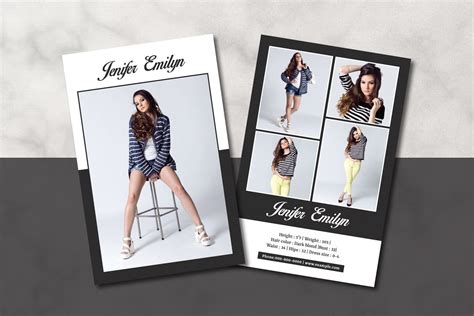 Fashion Modeling Comp Card Template for Free Model Comp Card Template Psd