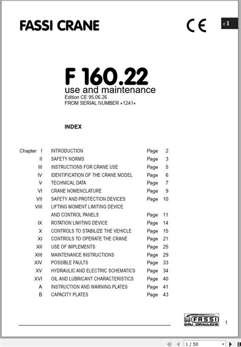 Fassi Crane Serial Number