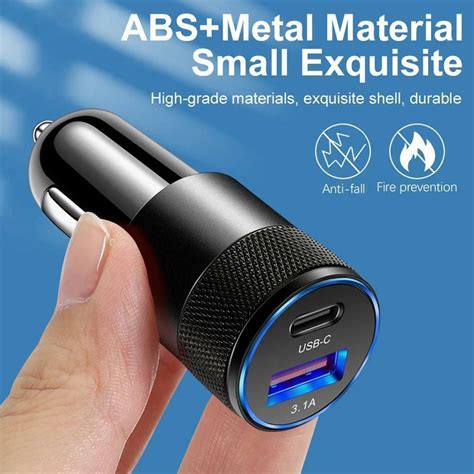 Fast Car Charger Adapters USB QC3.0 Type-C Quick Charging Cigarette ...