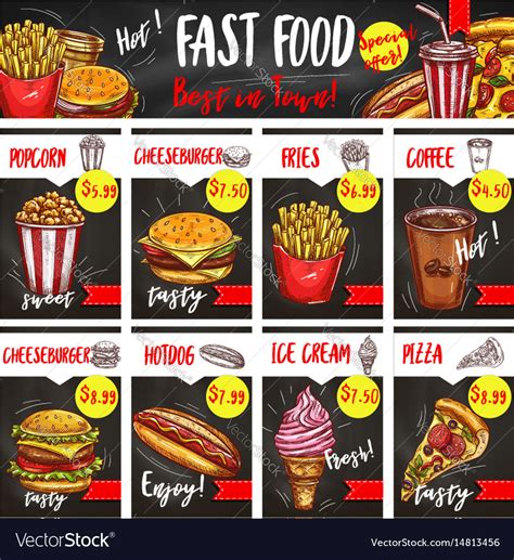 Fast Food Restaurant Menu Board Template Design For Menu Board Design
