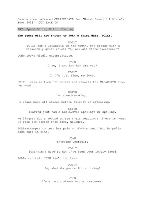 Fast Love Comedy Short Film Script