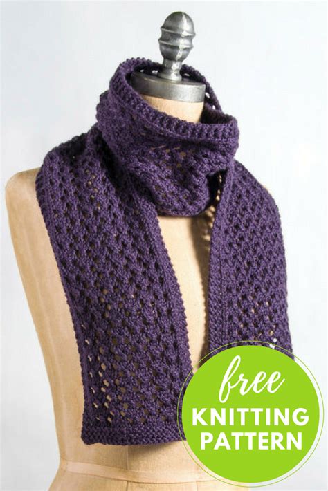 Fast knit scarf pattern.  15 free lace knitting patterns for beginner to intermediate knitters...
