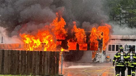Fast-moving fire destroys YMCA pool clubhouse in Plainville